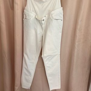 NWOT old navy rockstar skinny 14 long maternity white denim jeans